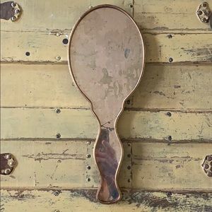 VINTAGE DECORATIVE MERCURY GLASS HAND MIRROR BOHO HOME DECOR ACCENT